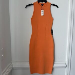 Express Orange Midi Dress